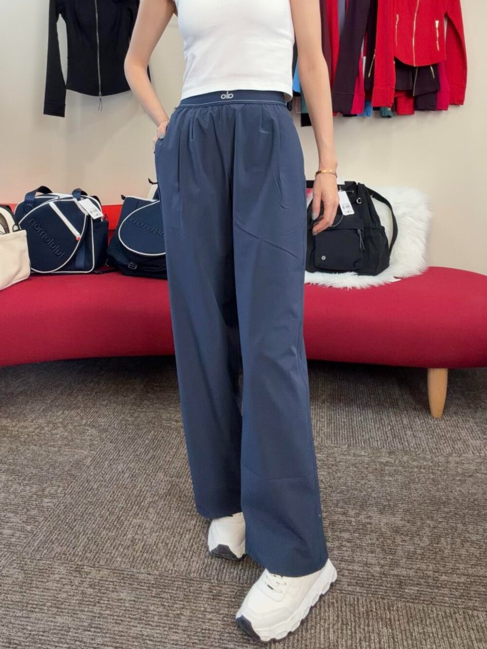 🌌ALO Yoga New Navy Relaxed Women's Suit Up Trouser✨Regular 30" Inseam